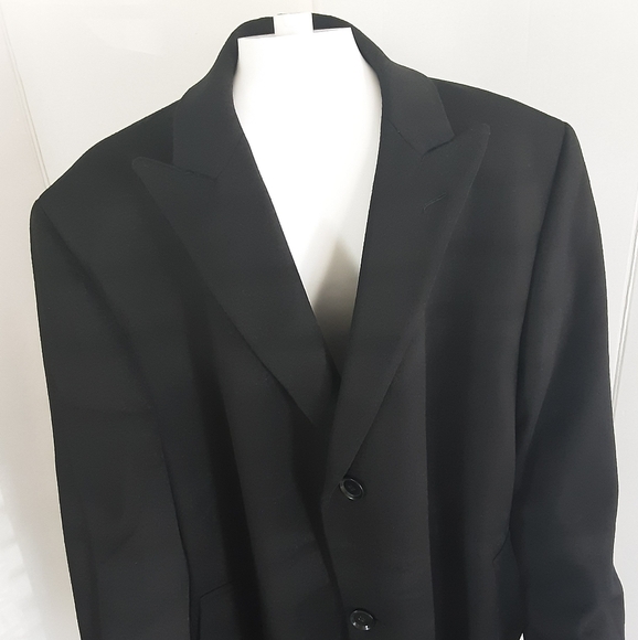 CALVIN KLEIN Black Wool Blend Long Dress Overcoat Sz 42R - EUC - Picture 3 of 12